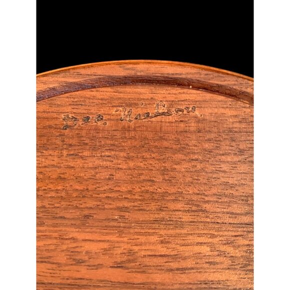 Vtg Dee Nielsen Signed Staved TEAK Wood Bowl OOAK Danish Modern Thin Wall 3x6 - Picture 8 of 15